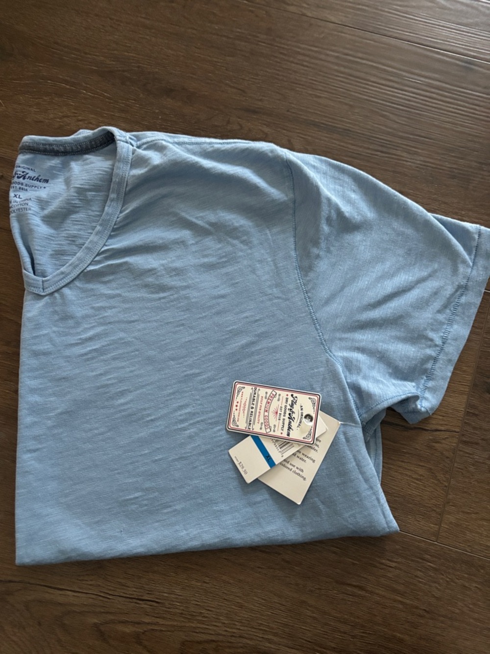 Light Blue V-Neck Tee by Lucky Brand